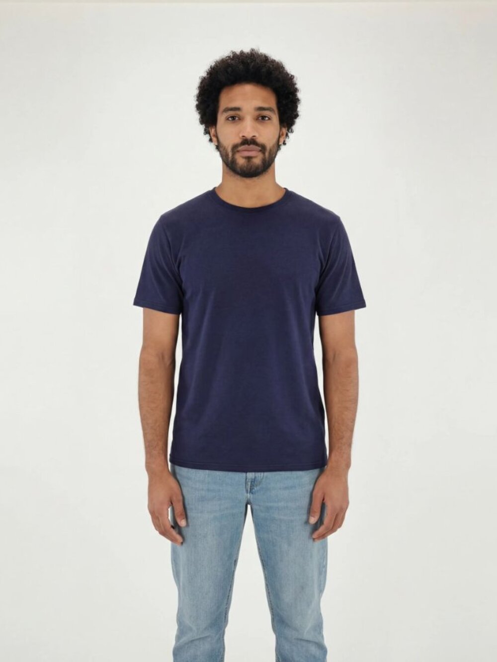 NWT Bamboo Organic Cotton Crew Tee Navy Soft Premium S-XXL